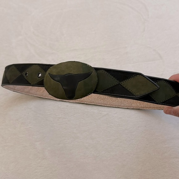 Vintage Big Horn Diamond Checkered Suede Vest - Picture 3 of 10